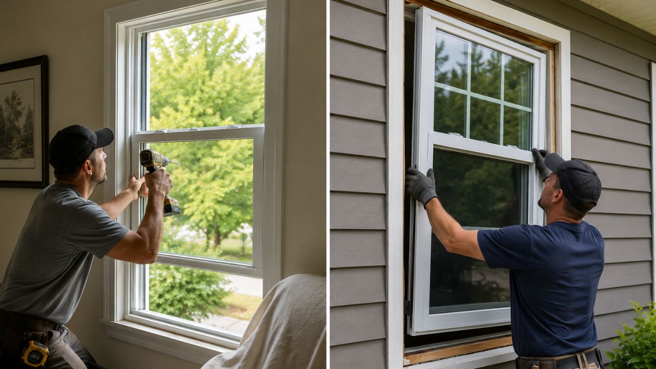 do you install replacement windows from the inside or outside?